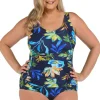 Maxine: Plus Size One Piece Indigo Vineyard Mio Swimsuit