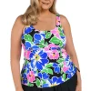 Maxine: Plus Size One Piece Sum Splash Adjustable Tank Swimdress
