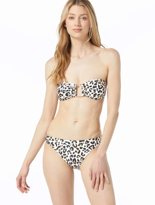 Michael Michael Kors: Shimmer Cheetah Bandeau Bikini Top