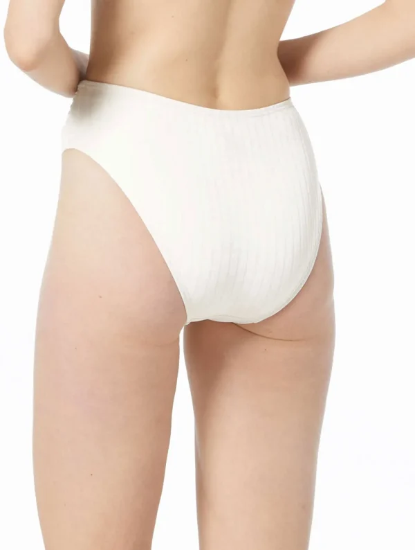Michael Michael Kors: Solid Textured Ribbed High Leg Bikini Bottom