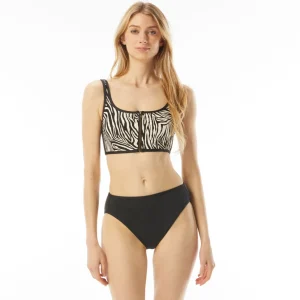 Michael Michael Kors: Zebra Zip Front Bikini Top