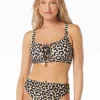 Michael Michale Kors: Graphic Cheetah Lace Up Bralette Top