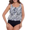 Penbrooke: Mastectomy One Piece Lepoard Love Blouson Swimsuit