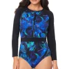 Reebok: One Piece Neon Visions Long Sleever Zipper Suit
