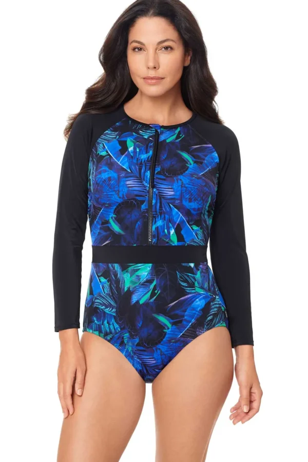 Reebok: One Piece Neon Visions Long Sleever Zipper Suit