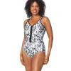 Reebok: One Piece Nothern Light Zipper Swimsuit