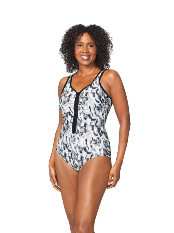 Reebok: One Piece Nothern Light Zipper Swimsuit