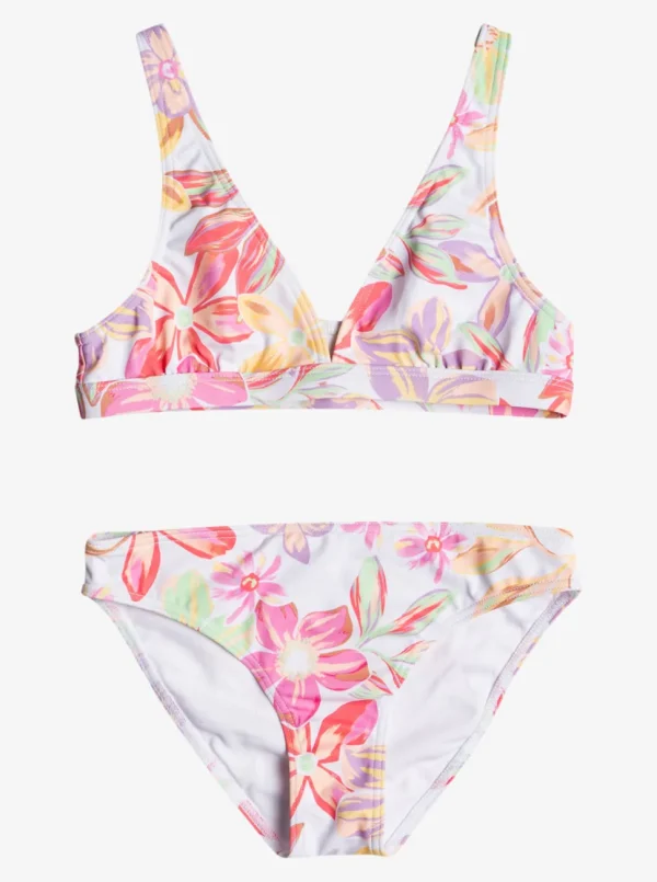 Roxy: Girl's Two Piece Tropical Time Elongated Bikini Set
