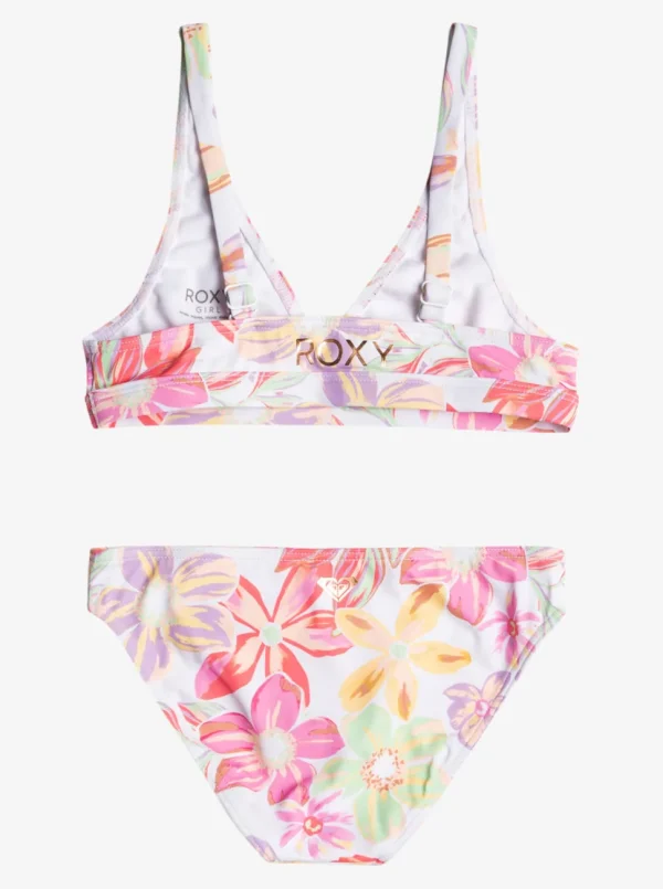 Roxy: Girl's Two Piece Tropical Time Elongated Bikini Set