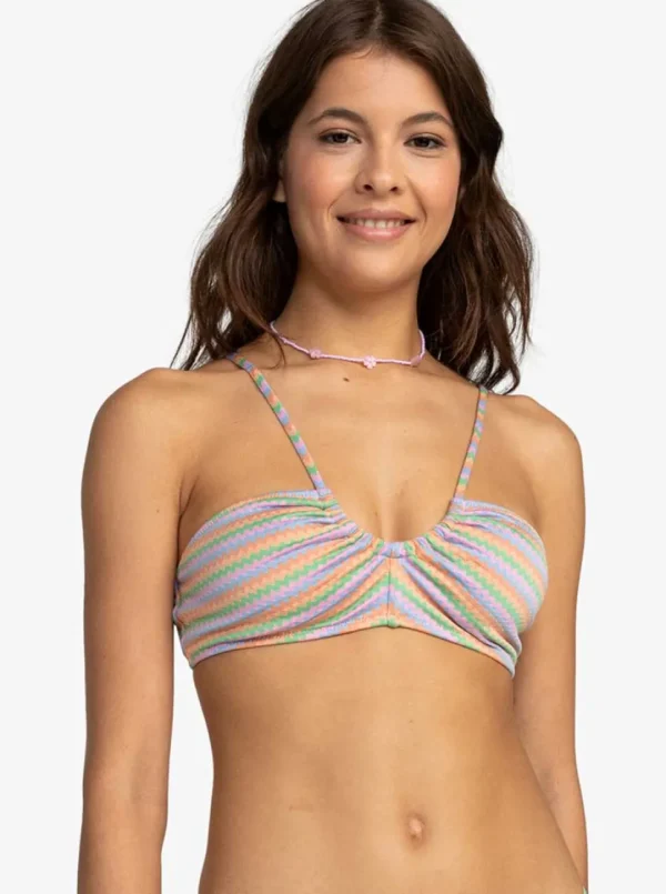 Roxy: Wavy Stripe Fashion Bralette Bikini Top