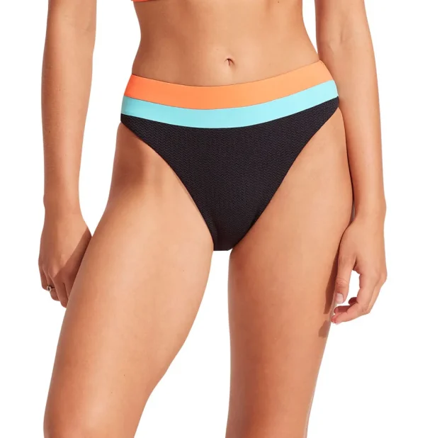 Seafolly: Slice Of Splice High Rise Bikini Bottom