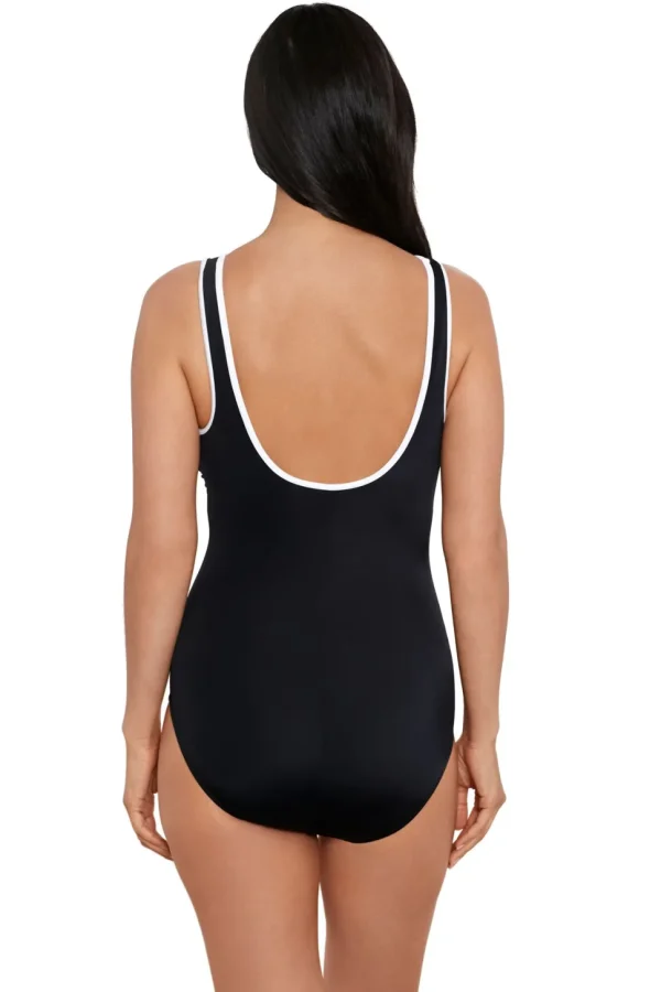 Shapesolver Sport: One Piece Color Coated Zipper Tank Swimsuit