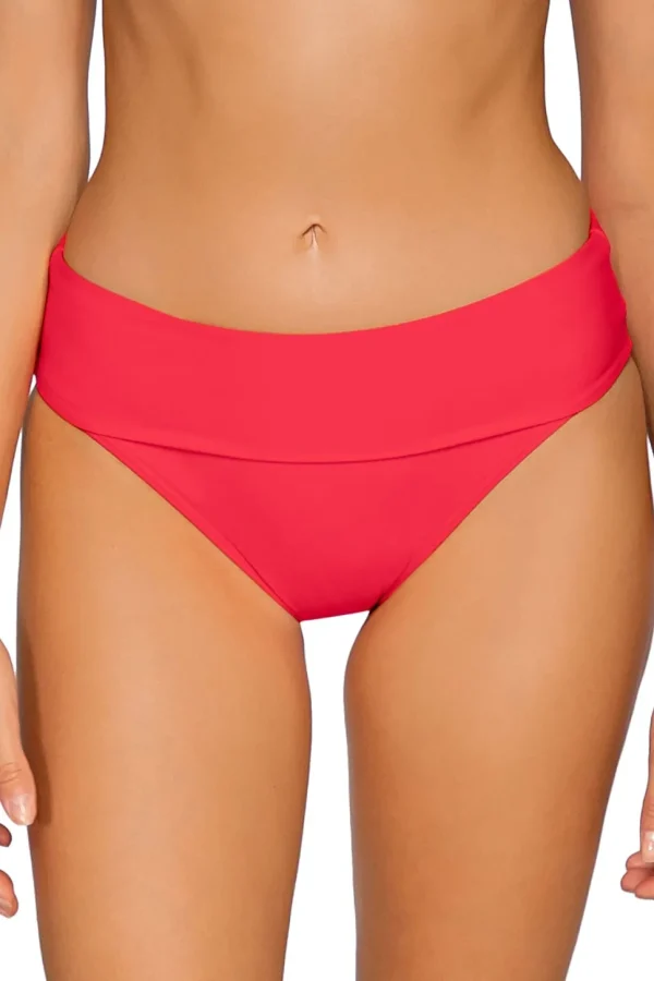 Sunsets: Solid Geranium Hannah High Waist Bottom