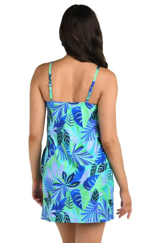 24th & Ocean: Aegean Tropics Cutout High Neck Shift Dress