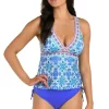 24th & Ocean: Beachside Tile Surplice Tankini Top