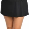 24th & Ocean: Plus Size Solid Skirted Swim Bottom