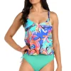 24th & Ocean: Prima Paisley V-Neck Blouson Tankini Top