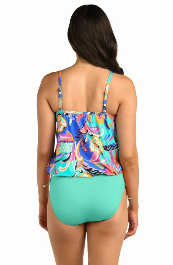 24th & Ocean: Prima Paisley V-Neck Blouson Tankini Top