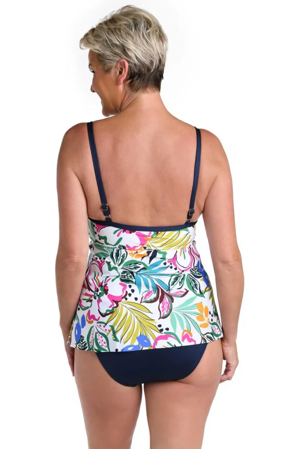 24th & Ocean: Sketched Flora Flyaway Tankini Top