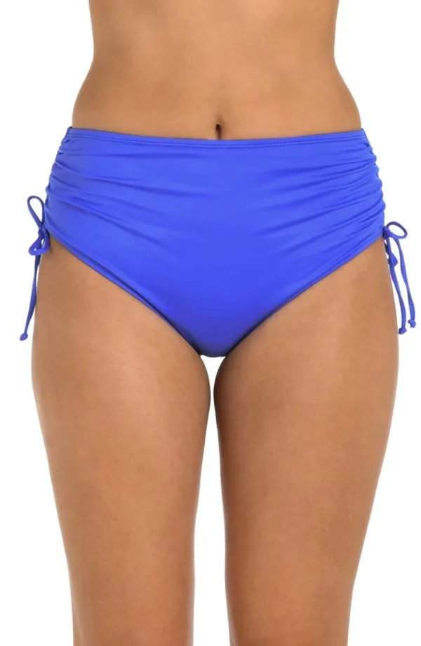 24th & Ocean: Solid Mid Rise Adjustable Side Tie Bikini Bottom