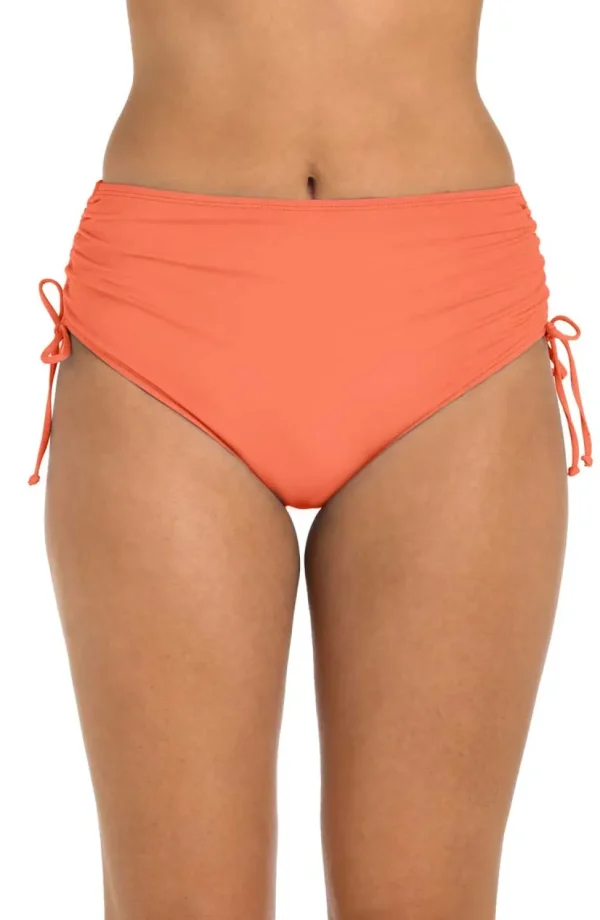 24th & Ocean: Solid Mid Rise Adjustable Side Tie Bikini Bottom