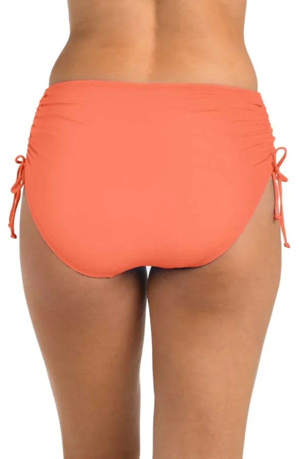 24th & Ocean: Solid Mid Rise Adjustable Side Tie Bikini Bottom