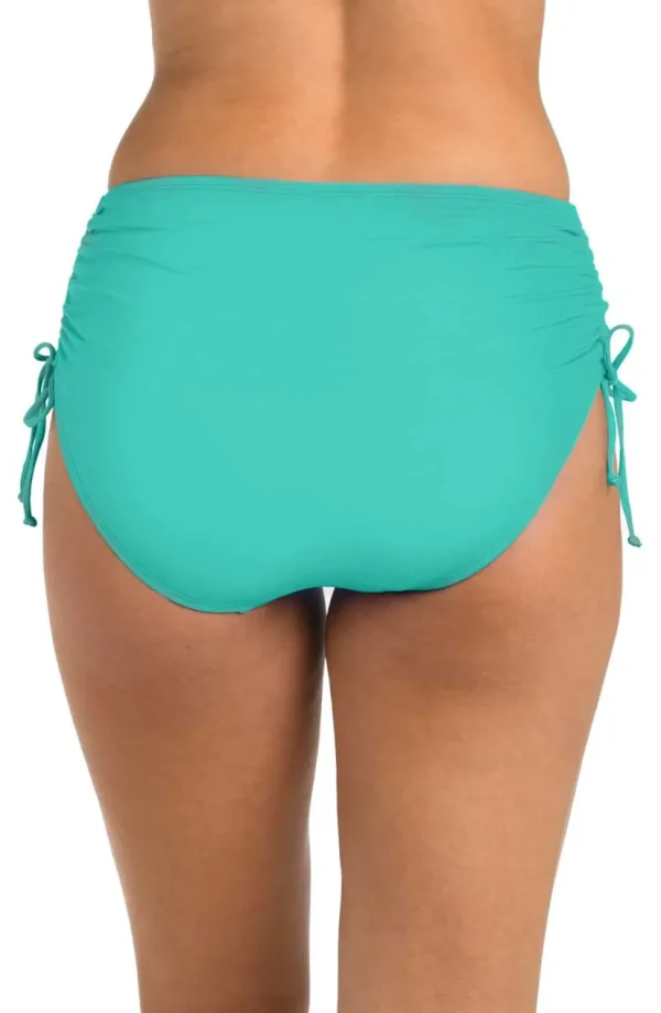 24th & Ocean: Solid Mid Rise Adjustable Side Tie Bikini Bottom