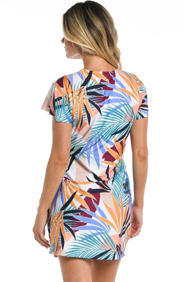 24th & Ocean: To The Tropics Flutter Sleeve Wrap Dress Cover Up