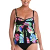 24th & Ocean: Tropiflage Flyaway Tankini Top