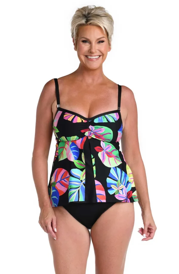 24th & Ocean: Tropiflage Flyaway Tankini Top