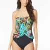 Vince Camuto: Midnight Bloom Draped Tankini