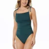 Vince Camuto: One Piece Solid Shirred Mio Swimsuit
