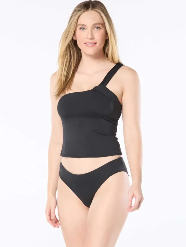 Vince Camuto: Solid One Shoulder Tankini Top